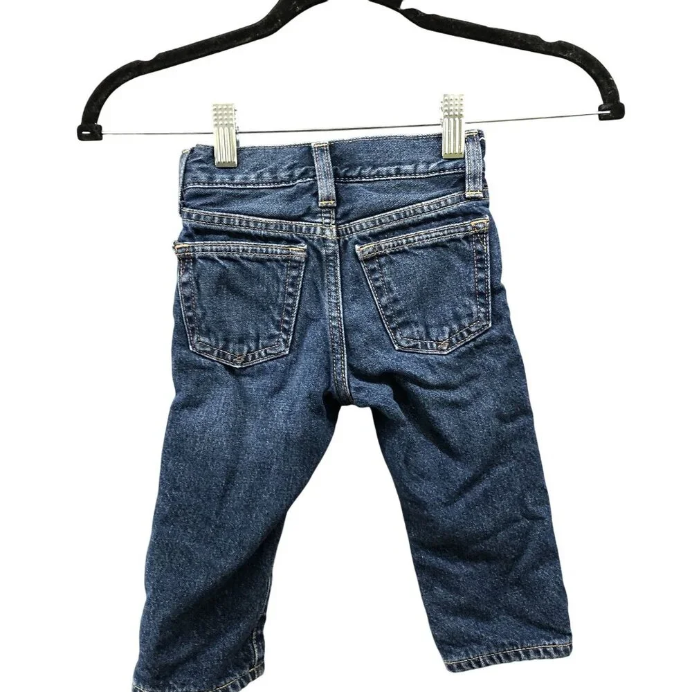 Gap Baby 12-18M‎ Fleece Lined Jeans Blue Dark Wash Winter Insulated